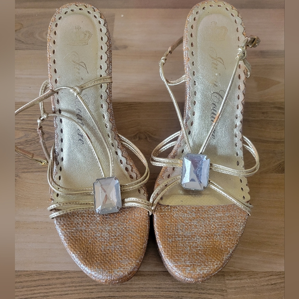 Juicy Couture Elegant Gold Strappy Women's Sandals